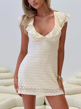 Flying Overhead Mini Dress Cream